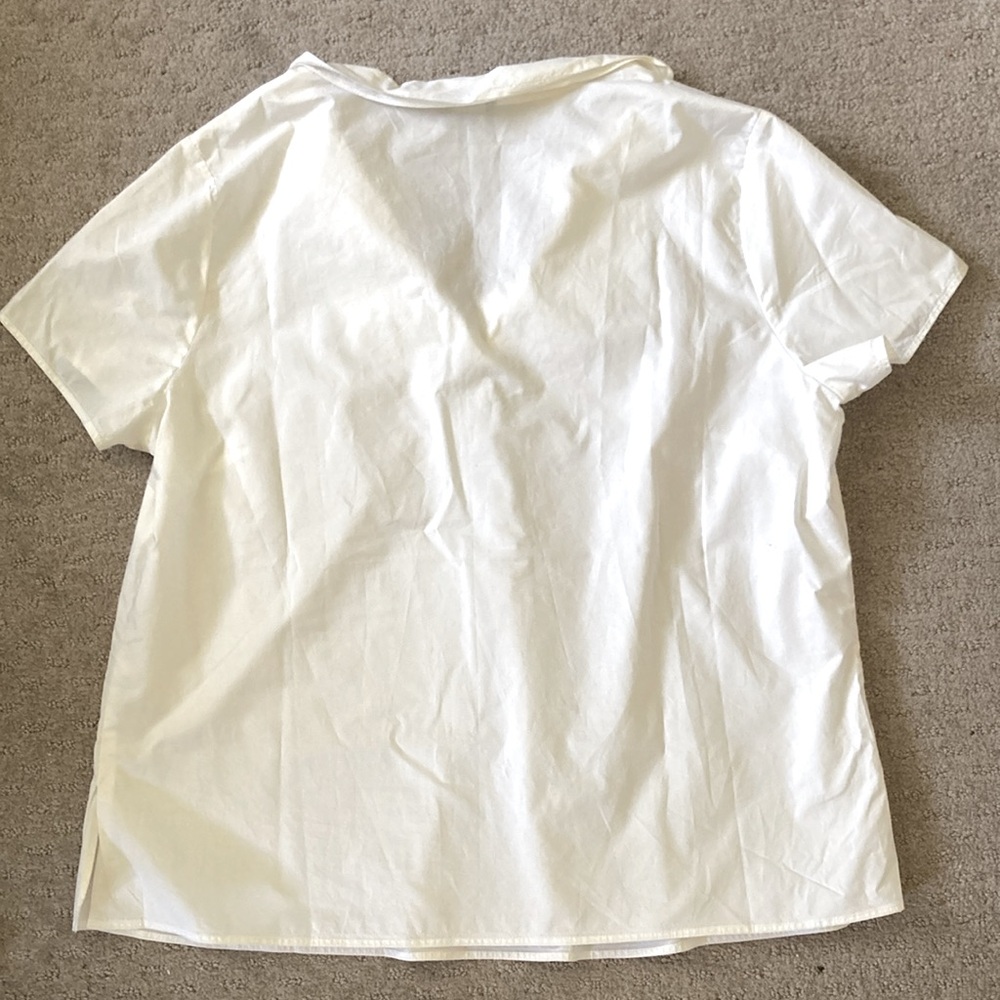 Talbots White Ruffle Blouse - Picture 3 of 5